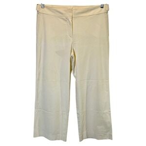 Jil Sander Womens Dress Pants Trousers Cream Wide Leg Buckle Sides Career Work